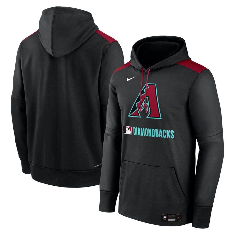 Men 2025 MLB Arizona Diamondback Black Nike hoodie style 1